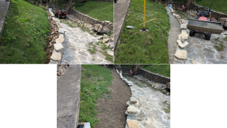 Driveway: East wall: Backfill & dirt cover